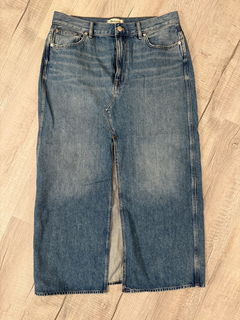 Madewell Straight Indigo Denim Jean Skirt Size 30 Women’s